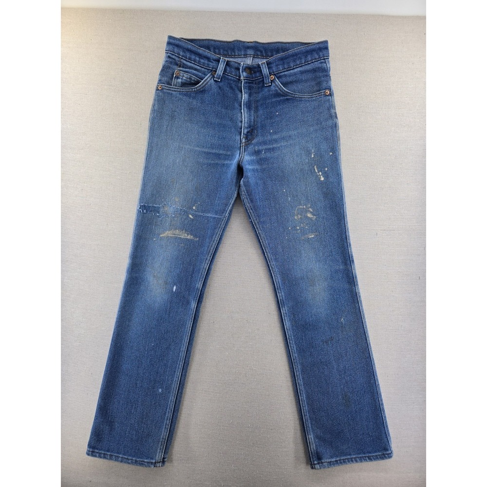 Vtg Levis Maroon Tab Jeans Mens Fits 30x29.5" Blue 1980s Talon Zipper Distressed